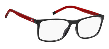 Premium Men Tommy Hilfiger Eyeglasses: TH 1785 - Matte Black Red(2) - SpecSMART Eye Clinic (Diagonal View)